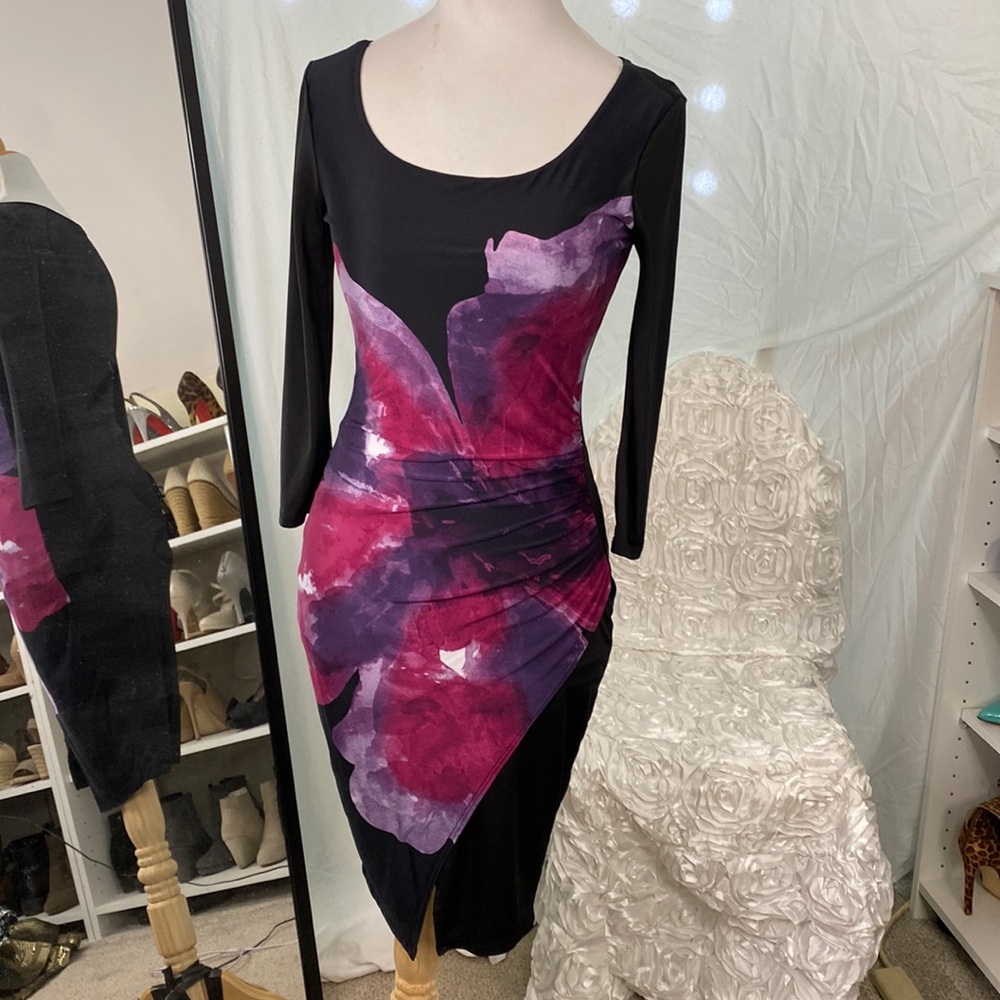 Venus long sleeved dress with side rouging